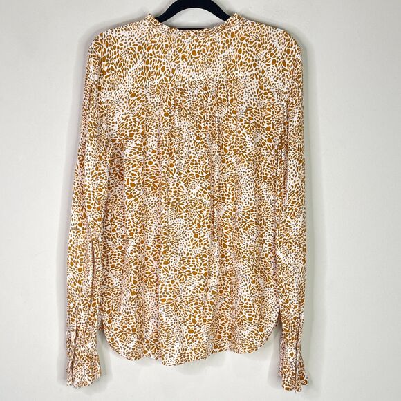 LOFT 2020 Animal Cheetah Print Peasant Blouse Women's Size Small - Picture 8 of 9